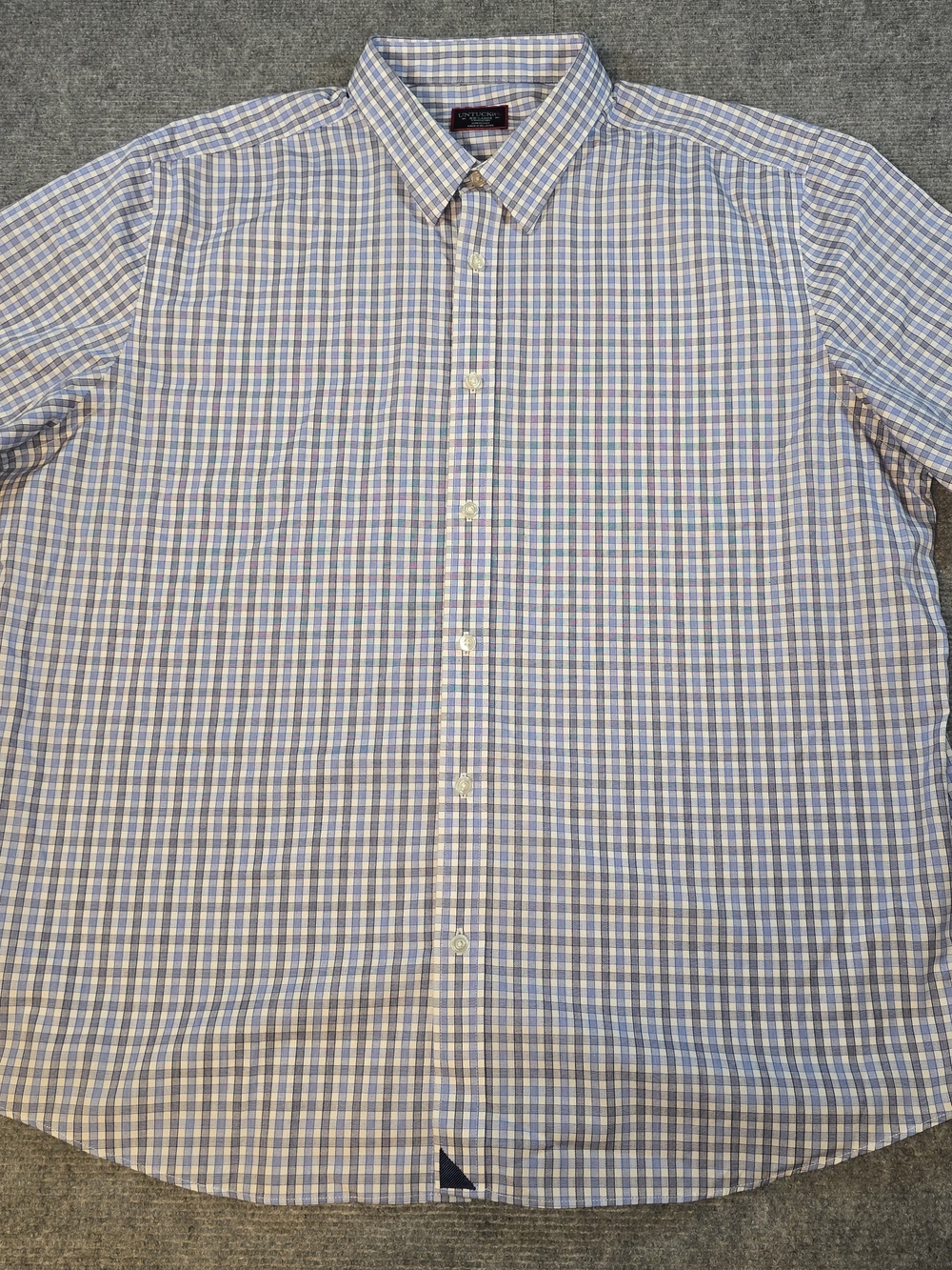 UNTUCKit Dante Men’s Large Regular Fit Blue Check Wrinkle Free